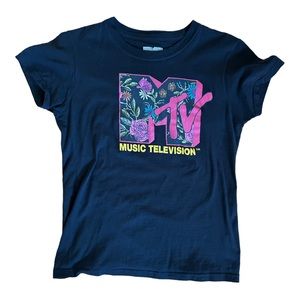 Y2K MTV Tropical print t-shirt Neon Graphic